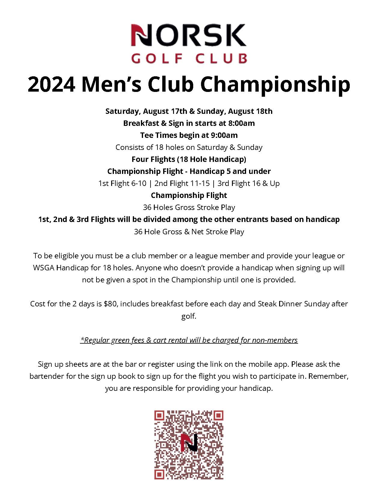 2024 Mens Club Championship